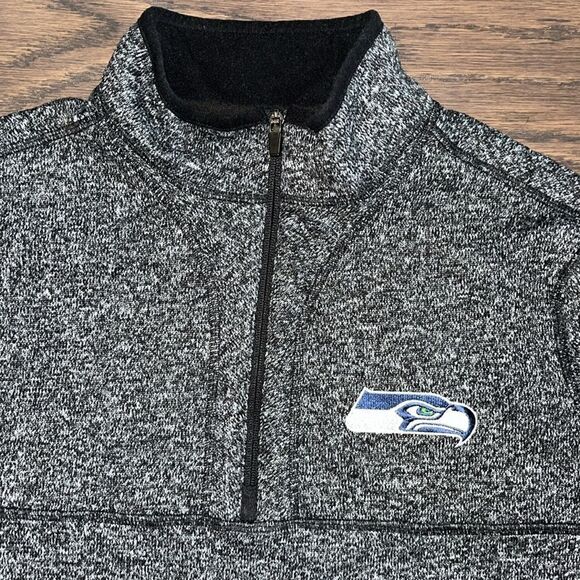 Antigua Seattle Seahawks Fleece Alpha T Neck Snowboard Ski Winter Sweatshirt L - Picture 2 of 7